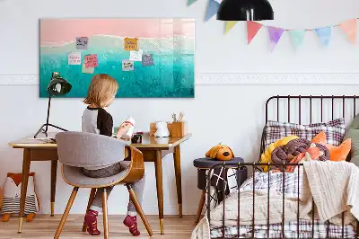 Tableau magnétique à dessiner motif plage et mer