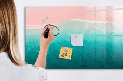 Tableau magnétique à dessiner motif plage et mer