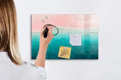 Tableau magnétique à dessiner motif plage et mer