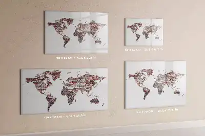 Carte du monde sur briques tableau magnétique pour dessiner