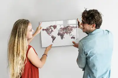 Carte du monde sur briques tableau magnétique pour dessiner