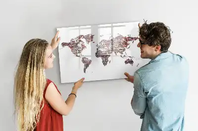 Carte du monde sur briques tableau magnétique pour dessiner