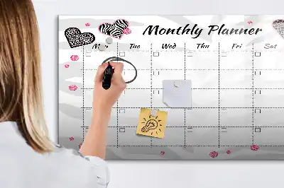 Tableau magnétique à dessiner planificateur mensuel élégant