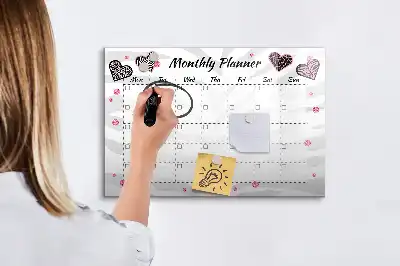 Tableau magnétique à dessiner planificateur mensuel élégant