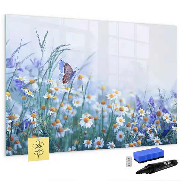 Tableau magnétique pour dessiner motif papillon sur la prairie