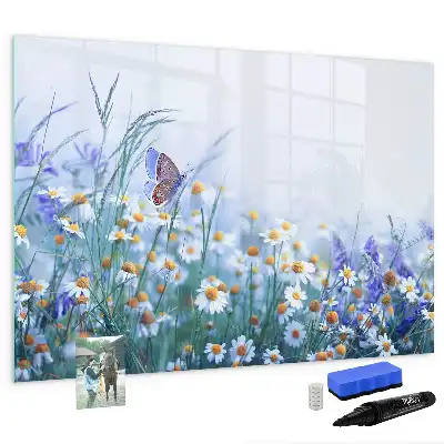 Tableau magnétique pour dessiner motif papillon sur la prairie