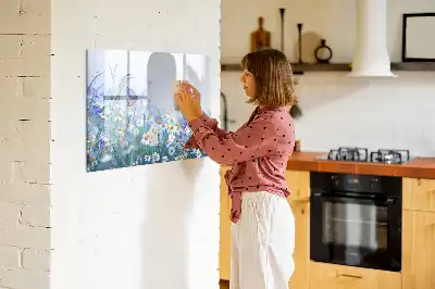 Tableau magnétique pour dessiner motif papillon sur la prairie