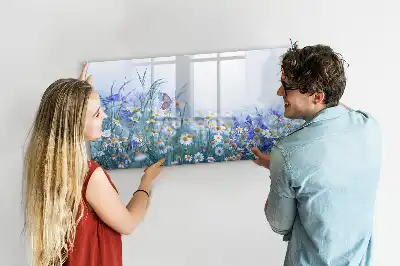 Tableau magnétique pour dessiner motif papillon sur la prairie