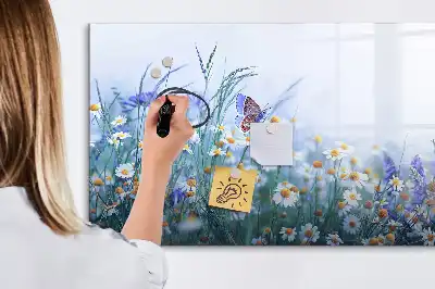 Tableau magnétique pour dessiner motif papillon sur la prairie