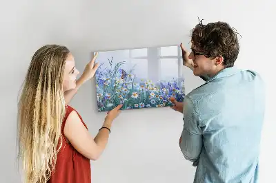 Tableau magnétique pour dessiner motif papillon sur la prairie