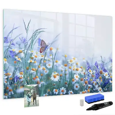 Tableau magnétique pour dessiner motif papillon sur la prairie