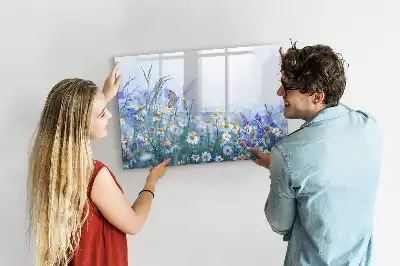 Tableau magnétique pour dessiner motif papillon sur la prairie