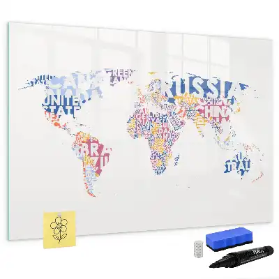 Tableau magnétique à dessiner carte du monde