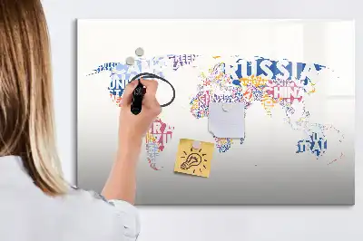 Tableau magnétique à dessiner carte du monde