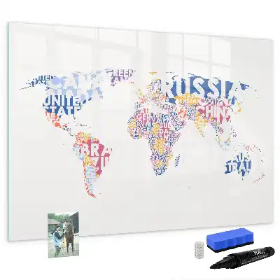 Tableau magnétique à dessiner carte du monde