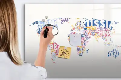 Tableau magnétique à dessiner carte du monde
