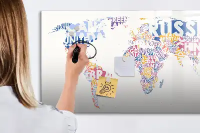 Tableau magnétique à dessiner carte du monde