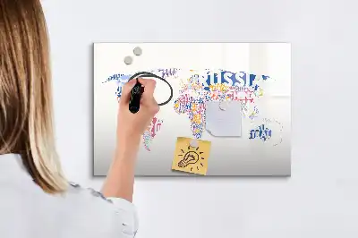 Tableau magnétique à dessiner carte du monde