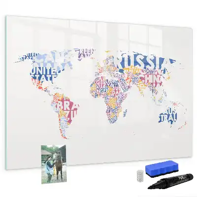 Tableau magnétique à dessiner carte du monde