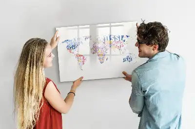 Tableau magnétique à dessiner carte du monde