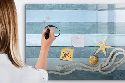 Tableau magnétique de dessin motif planches avec plantes et coquillages