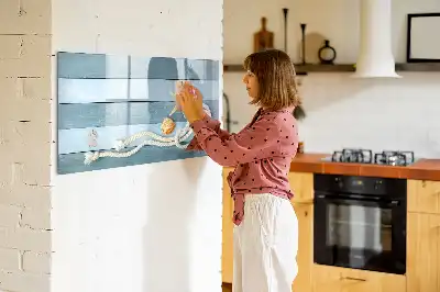 Tableau magnétique de dessin motif planches avec plantes et coquillages