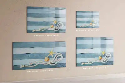 Tableau magnétique de dessin motif planches avec plantes et coquillages