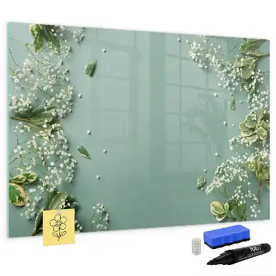 Tableau magnétique à dessiner motif fleurs délicates