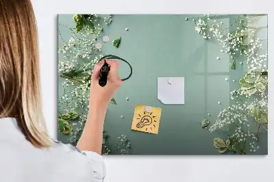Tableau magnétique à dessiner motif fleurs délicates