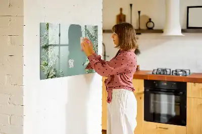 Tableau magnétique à dessiner motif fleurs délicates