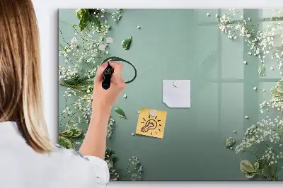 Tableau magnétique à dessiner motif fleurs délicates