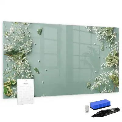 Tableau magnétique à dessiner motif fleurs délicates