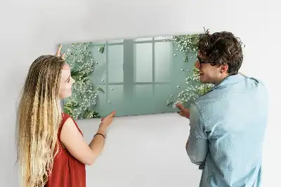 Tableau magnétique à dessiner motif fleurs délicates