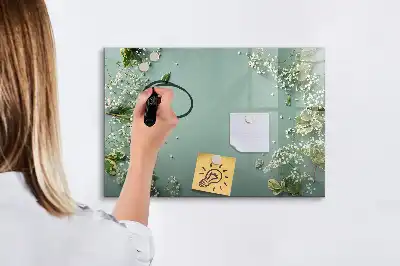 Tableau magnétique à dessiner motif fleurs délicates