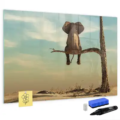 Tableau magnétique pour dessiner motif éléphant sur l'arbre