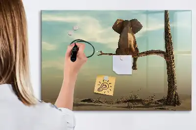 Tableau magnétique pour dessiner motif éléphant sur l'arbre