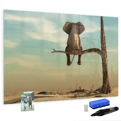 Tableau magnétique pour dessiner motif éléphant sur l'arbre