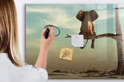 Tableau magnétique pour dessiner motif éléphant sur l'arbre