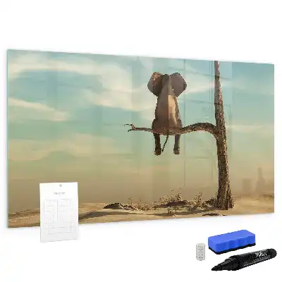 Tableau magnétique pour dessiner motif éléphant sur l'arbre