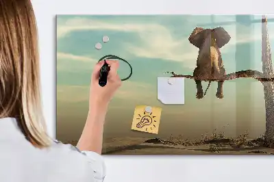 Tableau magnétique pour dessiner motif éléphant sur l'arbre
