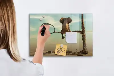 Tableau magnétique pour dessiner motif éléphant sur l'arbre