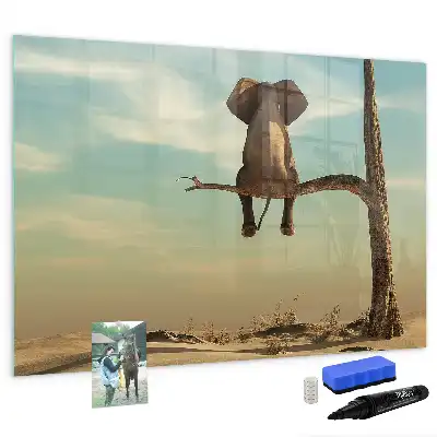Tableau magnétique pour dessiner motif éléphant sur l'arbre