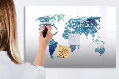 Tableau magnétique pour dessiner carte du monde
