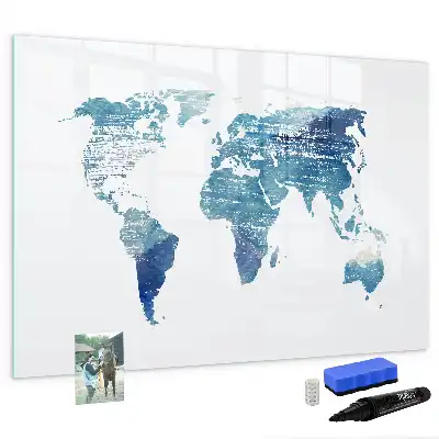 Tableau magnétique pour dessiner carte du monde