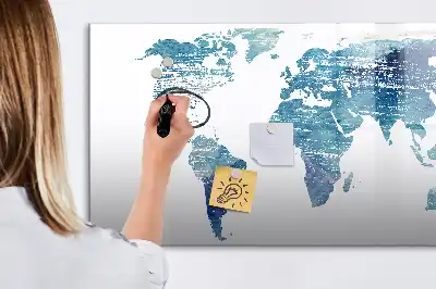 Tableau magnétique pour dessiner carte du monde
