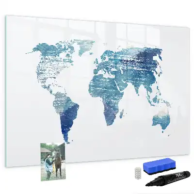 Tableau magnétique pour dessiner carte du monde