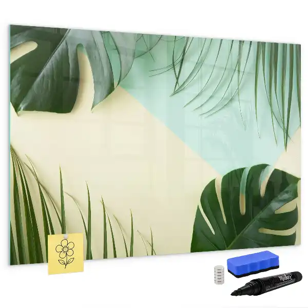 Tableau magnétique pour dessin motif feuilles de monstera