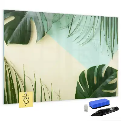 Tableau magnétique pour dessin motif feuilles de monstera