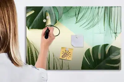 Tableau magnétique pour dessin motif feuilles de monstera