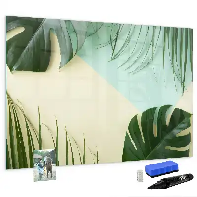 Tableau magnétique pour dessin motif feuilles de monstera